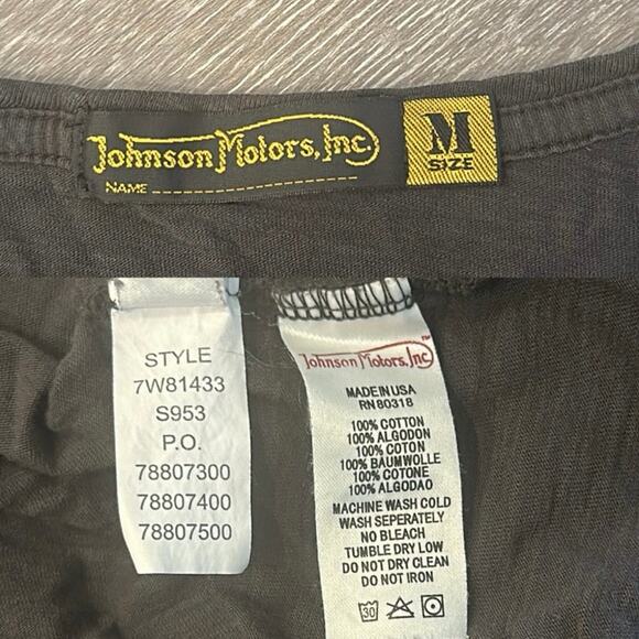 Johnson Motors VTG Y2K Brown Single-Stitch Love Poison Skull Slub T-Shirt Medium - Picture 7 of 8